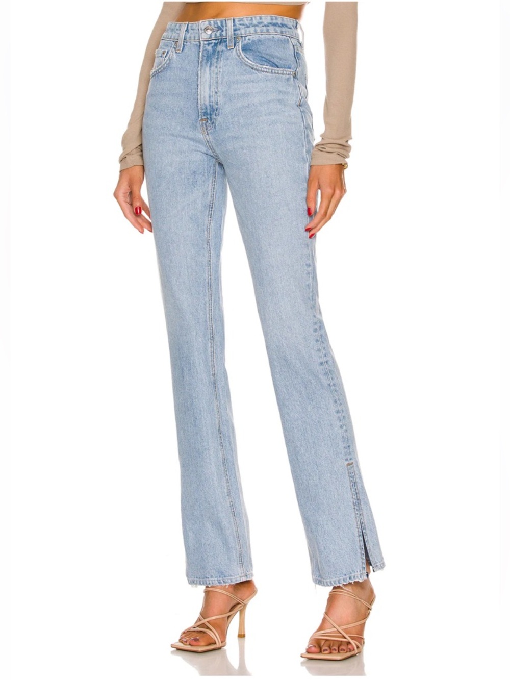 GRLFRND Harlow High Rise Boot Slit Jeans in Hudson Yards